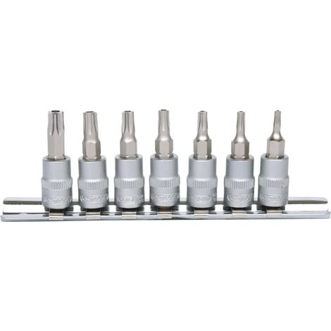 KS Tools 1/4" Bit-Stecknuss-Satz, 7-tlg, TB10-TB40 mit Stirnlochbohrung - 911.1460 (1/4)