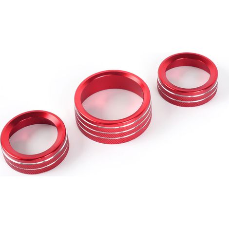 Suitable for 15-20 Dodge Durango Challenger car center console air conditioning knob and button decorative ring - Red (1/4)