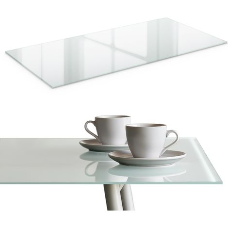 Plateau de table - en verre givré - en verre trempé - pour table basse - pour terrasse - rectangulaire pour table de cuisine - 125x50 cm (1/5)