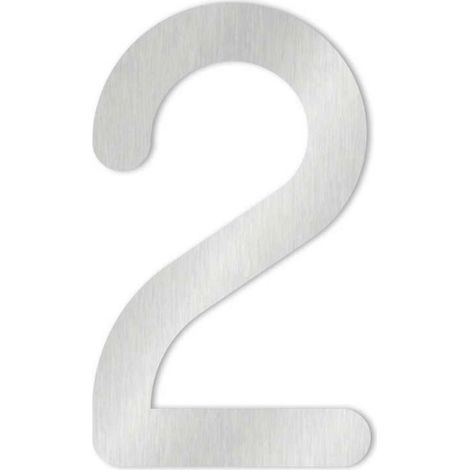 Heibi 1x MAX Hausnummer/Buchstabe zur Wahl Edelstahl 10/16 cm 0 1 2 3 4 5 6 7 8 9 a b c d / Ziffer 2 (1/5)