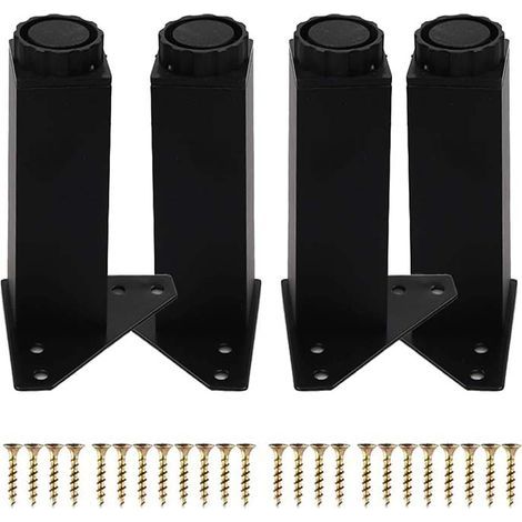 4 piedini regolabili per mobili, piedini per mobili da 20 cm, gambe in metallo per divani, tavoli, tavolini da caffè per supporti TV, armadi e cassettiere (20 cm/7,87 pollici, nero) (1/5)