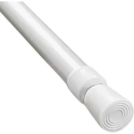 Tringle à rideau/douche télescopique, sans perçage, extensible de 40 à 70 cm, diamètre 13 mm, en fer revêtu de résine, blanche (1/5)