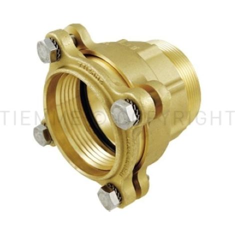 Raccordo diritto maschio iso 228 per tubo pe Ø75 x 2 1/2 pollici ottone tiemme 3400036