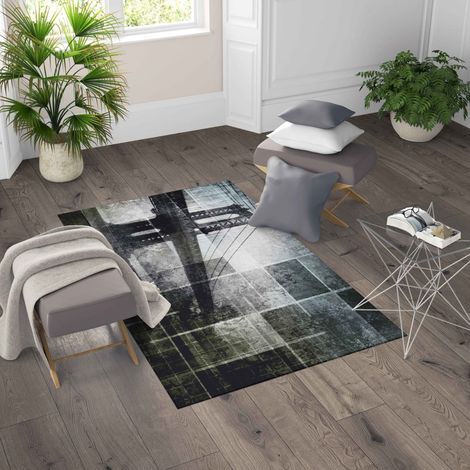 TAPPETO FANTASY HD moderno camera e salotto PONTE di BROOKLYN grigio Cm. 120x180