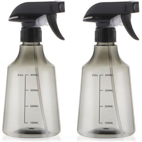 Lot de 2 bouteilles d'eau avec vaporisateur à brume fine et feuilles pour plantes, gris (1/5)