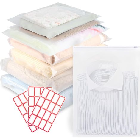 35 Sachets Plastiques Givrés Refermables 30×40 cm – Sacs Zip Mat avec Fermeture Zippée, Pochettes de Rangement Ziplock Bag pour Vêtements, Produits Cosmétiques, Chaussures et Bagages (1/5)