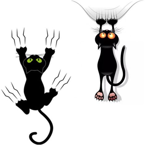 Adesivi per auto gatto nero - Decorazione per auto - Accessori per auto - Decorazione per paraurti, finestre, pareti, adesivi per bagagli Decalcomania per auto con testa di gatto nero (1/5)
