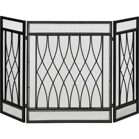 126cm 3-Panel Metal Folding Fireplace Screen Protective Guard Child Pet Home (1/5)