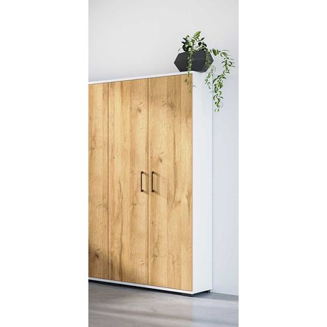 Armoire haute de bureau chêne/blanc Organza (1/5)
