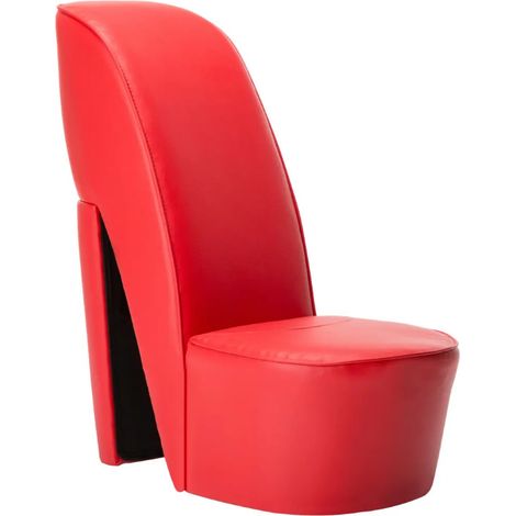 Fauteuil simili cuir rouge Fashionly (1/5)