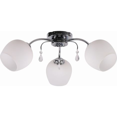 Plafoniera Candellux Zachera 3 luci E27 cromo/bianco (1/3)