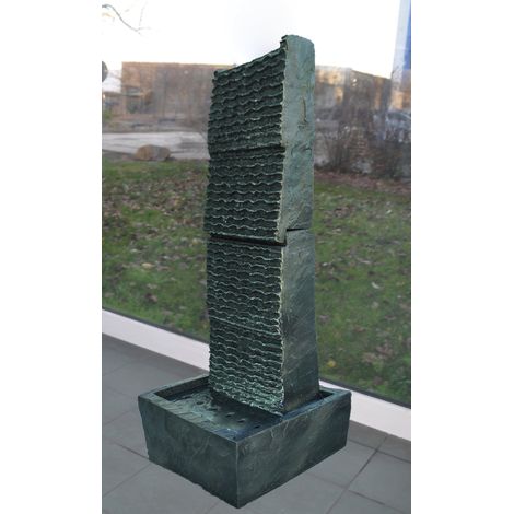 Fontaine d'intérieur env. 85 cm avec éclairage LED Cascade en forme de vague pour salon terrasse et balcon (1/4)