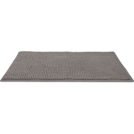 Badematte BeauMare WR, 70x120cm rutschfest Chenille Anthrazit