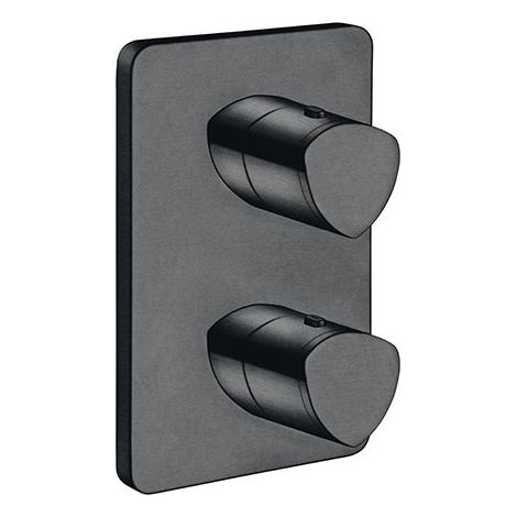 Facade Externe Profilo Laiton Thermostatique Chrome Noir Brosse - CRISTINA ONDYNA XF75275