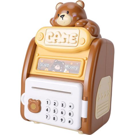 Banque électronique avec Déverrouillage par Empreinte Digitale et Mot de Passe – Boîte d'épargne Amusante sur Le Thème des Animaux de Compagnie pour Enfants, Banque d'argent éducative pour (1/5)