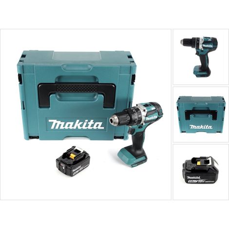 Makita DHP 484 T1J Trapano avvitatore con percussione a batteria 18V 54Nm + 1x Batteria 5,0 Ah + Valigetta Makpac - senza caricabatterie (1/5)