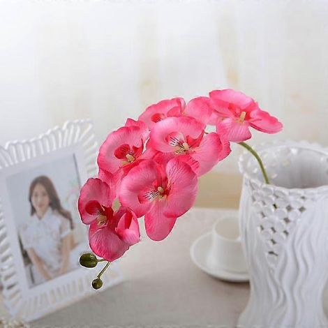 Lot de 10 orchidées papillon artificielles, fleurs artificielles pour la décoration intérieure et les mariages. Accessoiresrose (1/5)