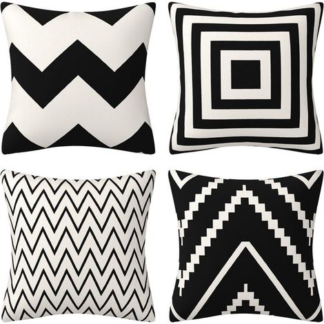 4 Pcs Housses de Coussin 45 x 45 cm, Carré Décoratif Taie d'oreiller Canapé Maison pour Chambre Salon Bureaun on inclus (1/5)