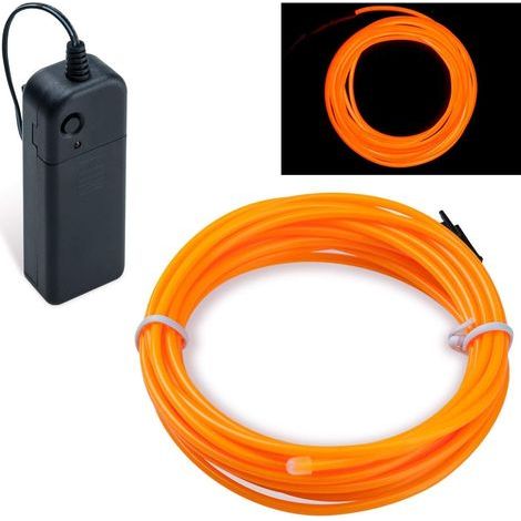 Guirlande Lumineuse LED, Neon Flexible Lumineux Décoration à piles pour Fête/Noël/Anniversaire/Soirée/Mariage, 3 Modes Éclairage , Imperméable Pour Intérieur (Jaune, 5M) (1/5)