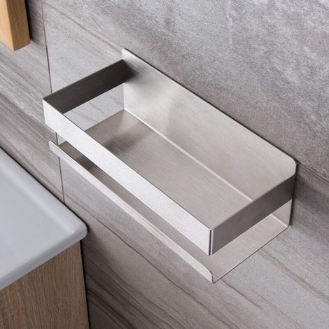 Self Adhesive Shower Basket, No Drilling Shower Caddy, SUS304 Stainless Steel Bathroom Shelves MUMU (1/4)