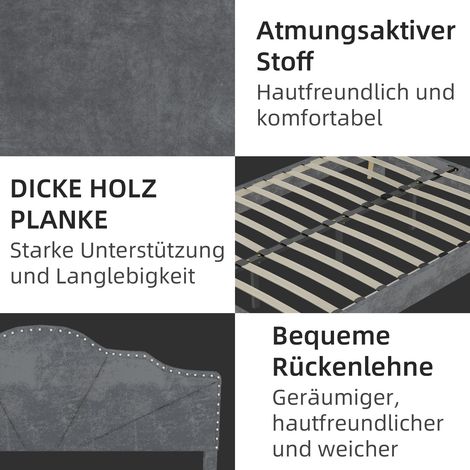 Lit moderne moelleux 160×200cm gris,tête douce,cadre bas,mobilier multifonctionnel,sans tige gaz ni matelas (1/5)