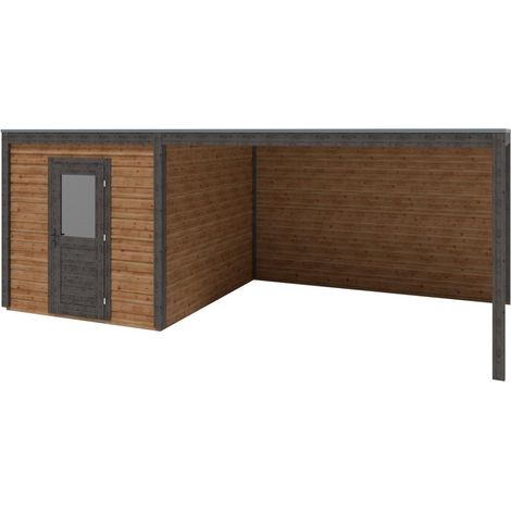 Abri de jardin en bois Nexa 6.56x3.09m - 20.27m2 - Ep. 28mm - Traité (1/3)