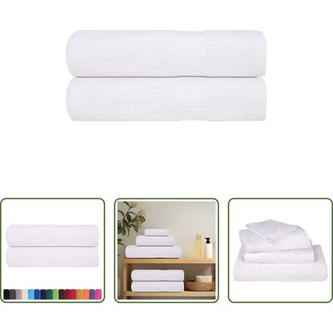 Baumwollhandtuch - Duschtücher FROGN 2 Stk. Weiß 70x140 cm 360 g/m² (1/5)