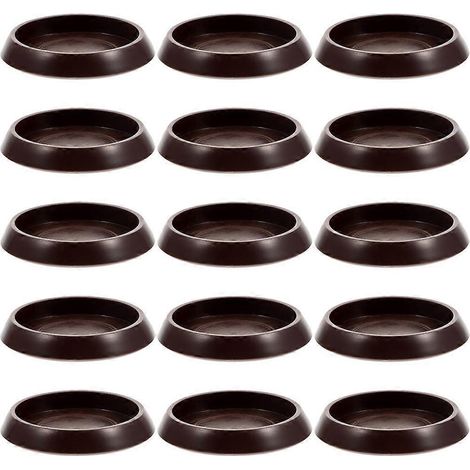 Lot de 15 dessous de plat ronds en plastique pour pieds de chaise-5.5X5.5CM-Light Brown