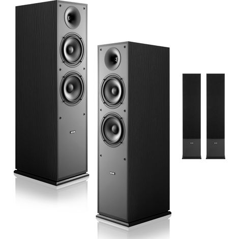 VEVOR Enceinte Colonne Paire Tour de Son 2 Voies, avec Tweeter 25,4 mm, 2 Woofers 165 mm, Puissance de Crete 400 W, Reponse en Frequence 65 Hz a 20 kHz, Boitier en MDF Robuste, pour Audio Domestique (1/5)
