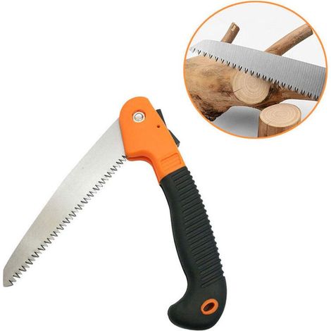 30cm Scie Elaguer à Main Bimétal de Qualité Supérieure avec Revêtement en Téflon, Scie Pliante avec Dent à Triple de Coupe et Verrouillage de Sécurité pour Elagage, Emondage, Jardinage, Camping, (1/5)