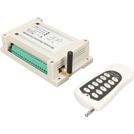 Télécommande sans fil 12 canaux, récepteur relais RF 10A 433MHz, alimentation 12V‑36V pour contrôle à distance (1/5)