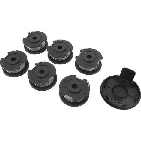 Bobines de fil de nylon pour coupe-bordures - Accessoires de rechange pour coupe-bordures électriques (6 bobines et 1 capuchon inclus) - Compatible avec les coupe-bordures électriques F016800569 (1/5)