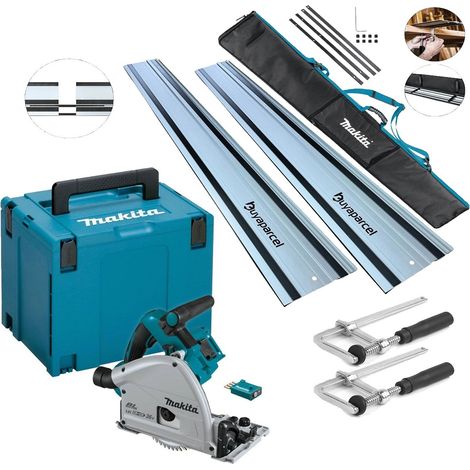Makita DSP601ZJU 36v/18v Brushless Plunge Saw Wireless + 2x1.5M Rail + Clamp (1/5)