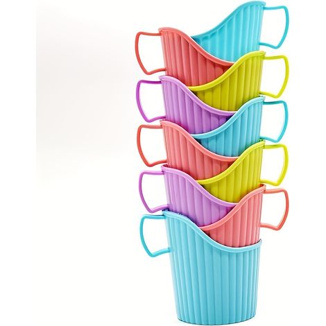 5 supports à gobelets en papier jetables pour usage domestique, manchon de gobelet en plastique anti-brûlure épaissi pour boissons froides et chaudes, couleur aléatoire (1/4)