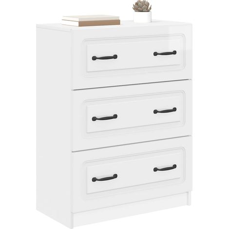 Maison Exclusive - Armoire à tiroirs Blanc brillant 66 x 34,5 x 87 cm
