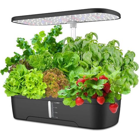 Kräutergarten-Set für Hobbygärtner, leise Pumpe mit Zeitschaltuhr, Vollspektrum-LED-Beleuchtung für ganzjährigen Pflanzenanbau, Wasser (1/5)
