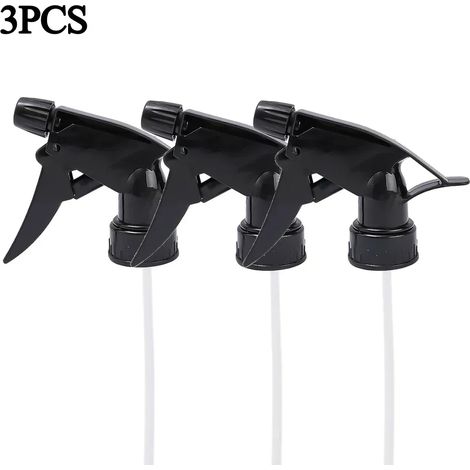 (Noir - Lot de 3) Pulvérisateur à gâchette pour bouteille, embout universel pour arrosoir, bouton-poussoir, arrosage de jardin et de plantes. (1/5)