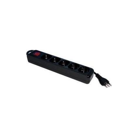 Tecnoware FMP5IIG5B Multipresa Ciabatta Elettrica 5 Uscite Schuko Italia 10-16A Filtrata Interruttore Luminoso Child Protection colore Nero