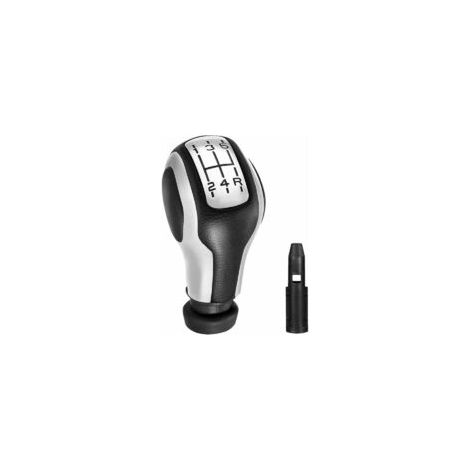 Pomo de palanca de cambios negro de 5 velocidades con adaptador para Peugeot 106 107 205 206 207 301 306 307 308 406 407 408 508 605 806 807 2008 3008 5008 Citroën C2 C3 C4 C5 Picasso Saxo Xsara E