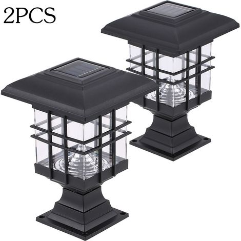 Lot de 2 bornes lumineuses solaires LED Tomshine 0,2 W pour jardin ou pelouse, 2 en 1, avec allumage/extinction automatique, résistantes à l'eau. (1/4)