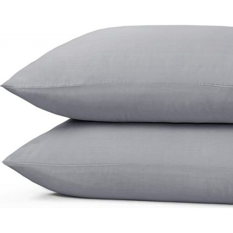 Taies d'oreiller 100 % coton doux - 60 x 70 cm - (lot de 4) - Gris (1/4)