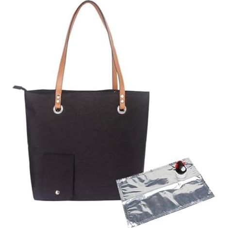 Sac à vin avec distributeur de boissons, sac à vin en toile avec compartiment isotherme caché, sac à vin portable de plage, sac à bandoulière pour pique-nique, camping, voyage, cadeau pour les (1/4)