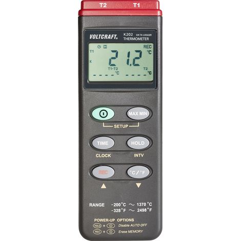 VOLTCRAFT K202 Temperatur-Messgerät -200 - +1370 °C Fühler-Typ K Datenlogger-Funktion (1/5)
