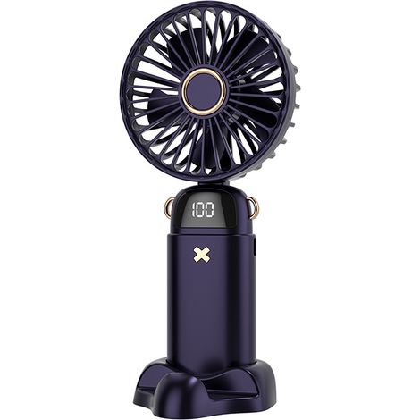 Ventilateur de poche, mini ventilateur portatif portable, alimenté par batterie rechargeable USB, ventilateur de bureau de poche personnel 4000 mAh à 3 vitesses (bleu) 1pc (1/3)
