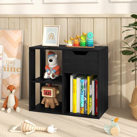 Table d'Appoint à 3 Niveaux Bout de Canapé avec Etagère de Rangement Style Industriel Noir (1/3)