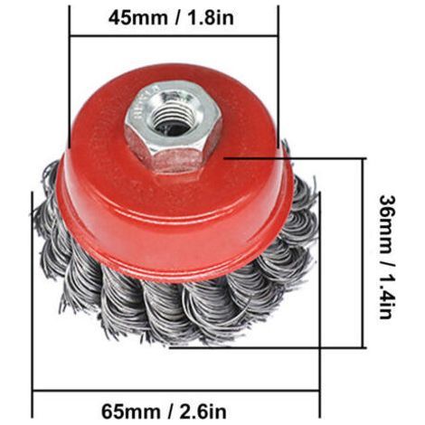 Ensemble de 5 brosses métalliques torsadées en forme de bol, avec fixation par vis M10, outil de polissage (1/5)
