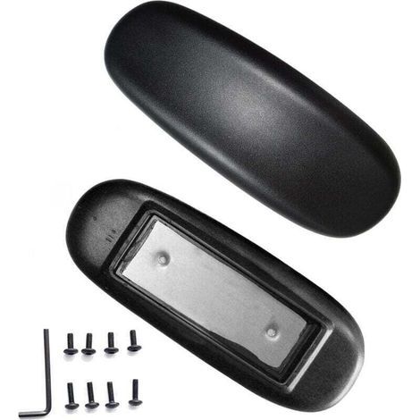 Lot de 2 coussinets de rechange universels pour accoudoir de chaise de bureau avec trou de montage Noir 10,2 cm (1/4)