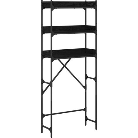 Estante para lavadora con estante Roble Negro 67 x 25 x 163 cm vidaXL