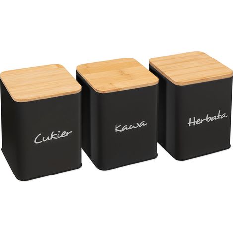 JUEGO DE 3CONTENEDORES DE COCINA 391890 BLACK