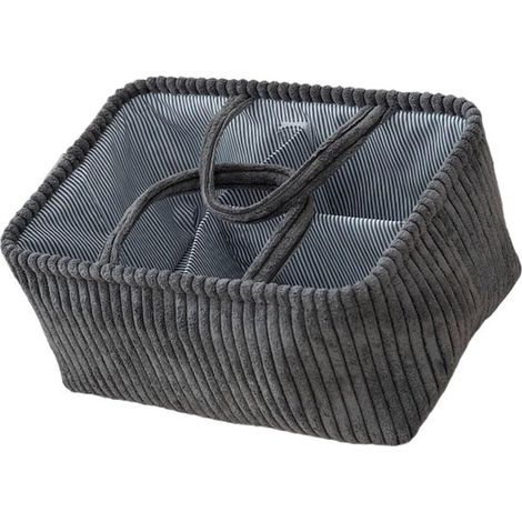 Bolsa para pañales - Cesta de tela - Plegable - 38×26×18 cm - Cesta de almacenamiento suave - Tejida a mano - Ideal para guardar ropa, juguetes, mantas y se puede usar en dormitorios, salas de estar, (1/5)
